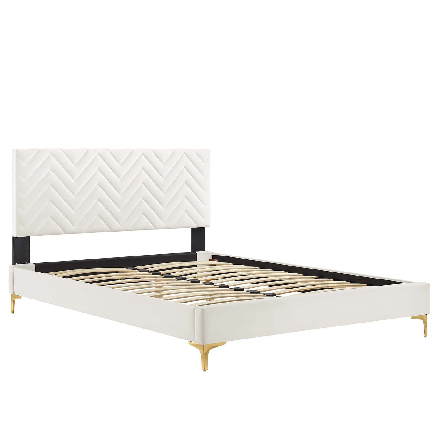 Leah Chevron Tufted Performance Velvet Full Platform Bed by Modway