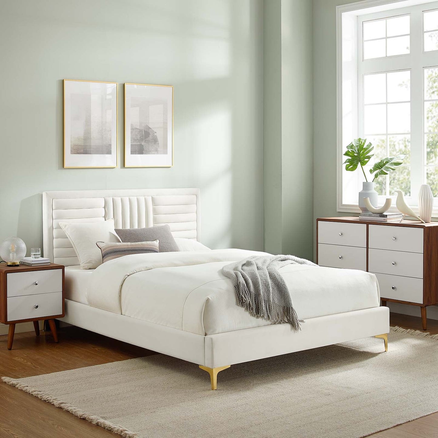 Sofia Channel Tufted Performance Velvet Full Platform Bed by Modway