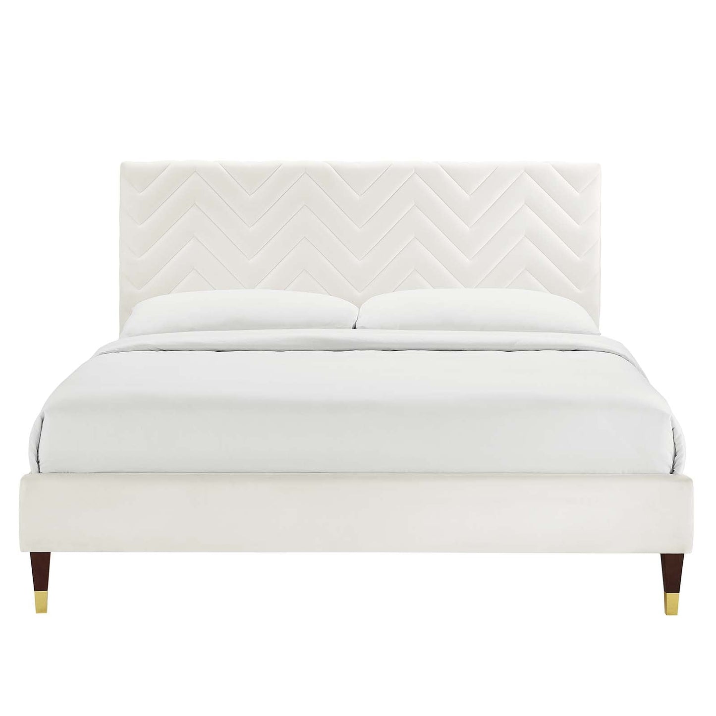 Leah Chevron Tufted Performance Velvet Full Platform Bed by Modway