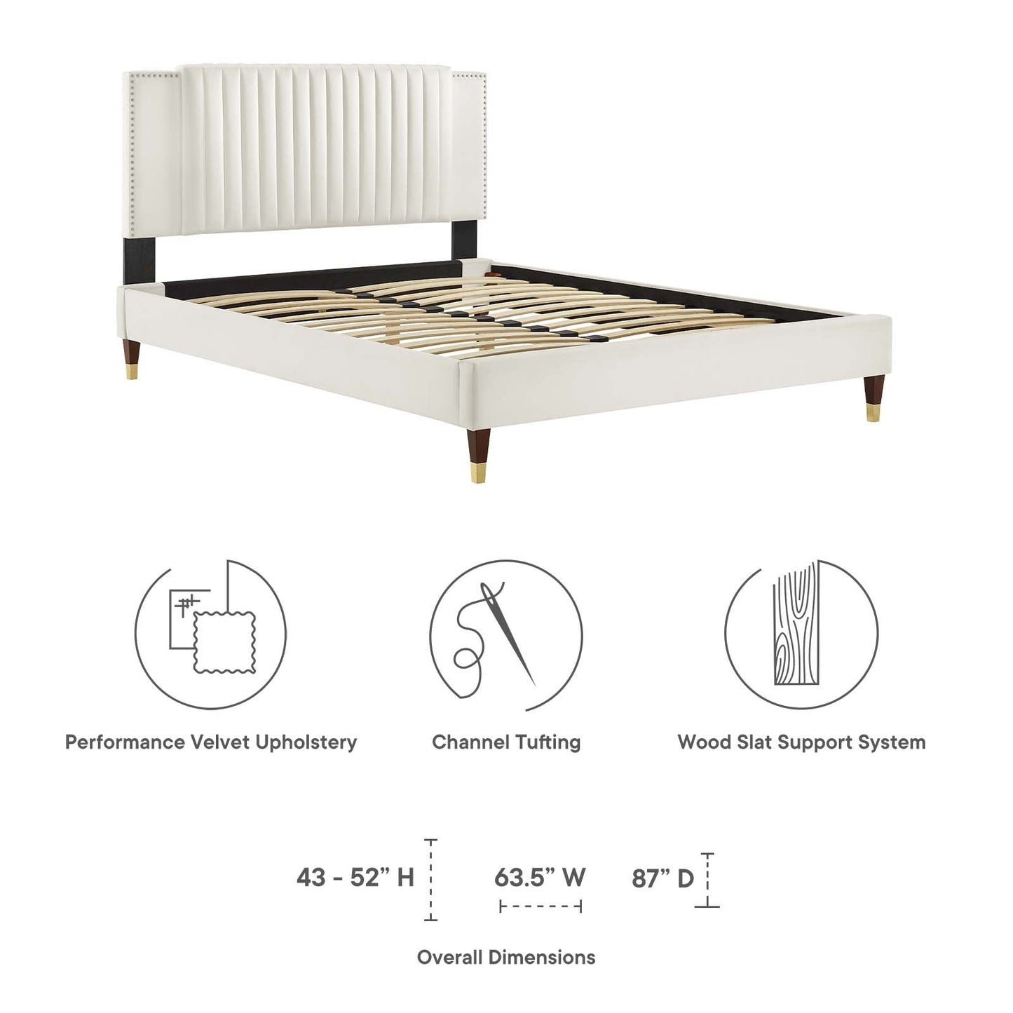 Zahra Channel Tufted Performance Velvet Full Platform Bed by Modway