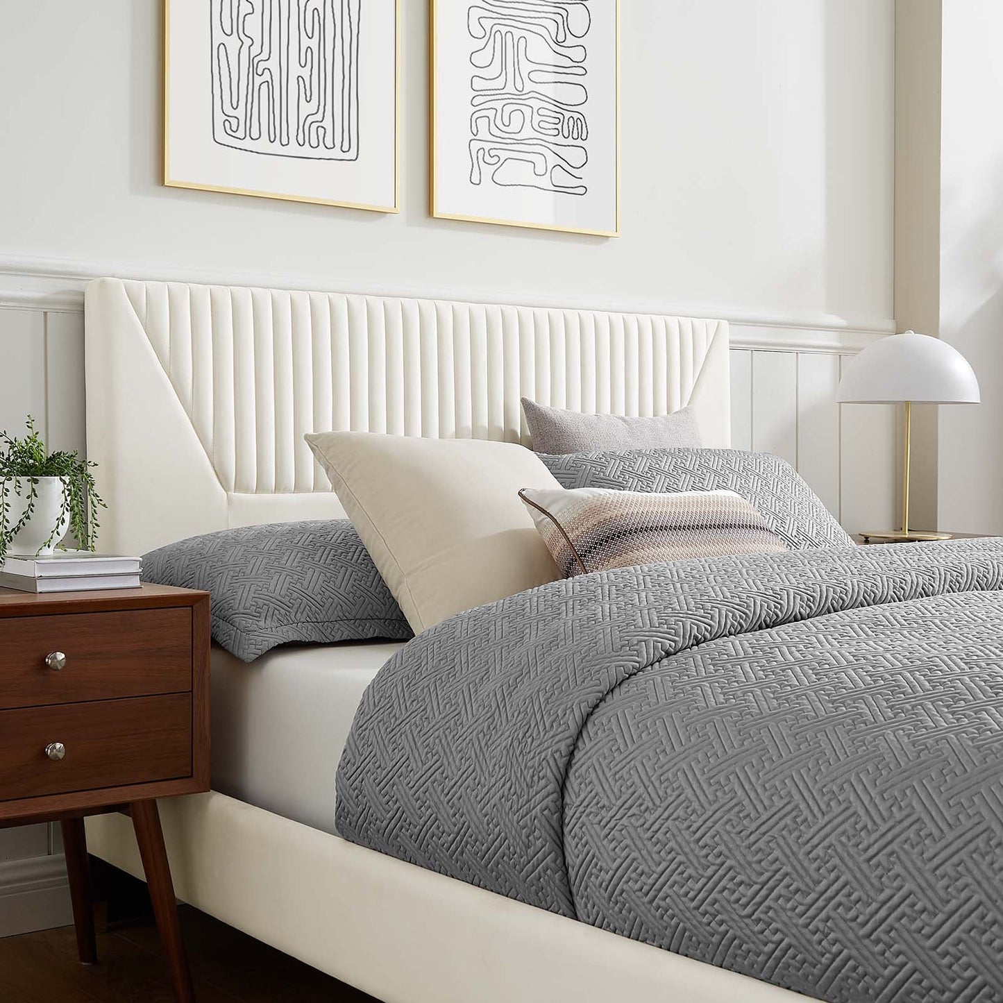 Yasmine Channel Tufted Performance Velvet Full Platform Bed by Modway
