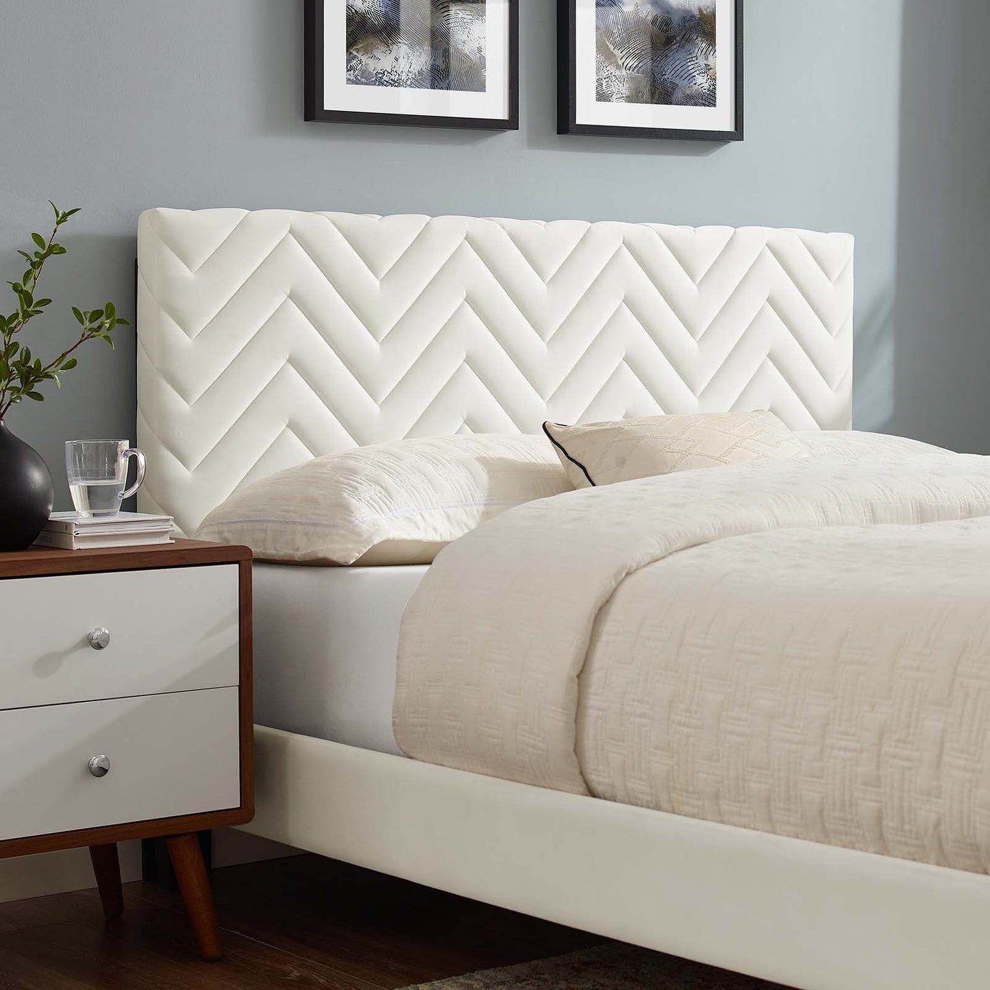 Leah Chevron Tufted Performance Velvet Full Platform Bed by Modway
