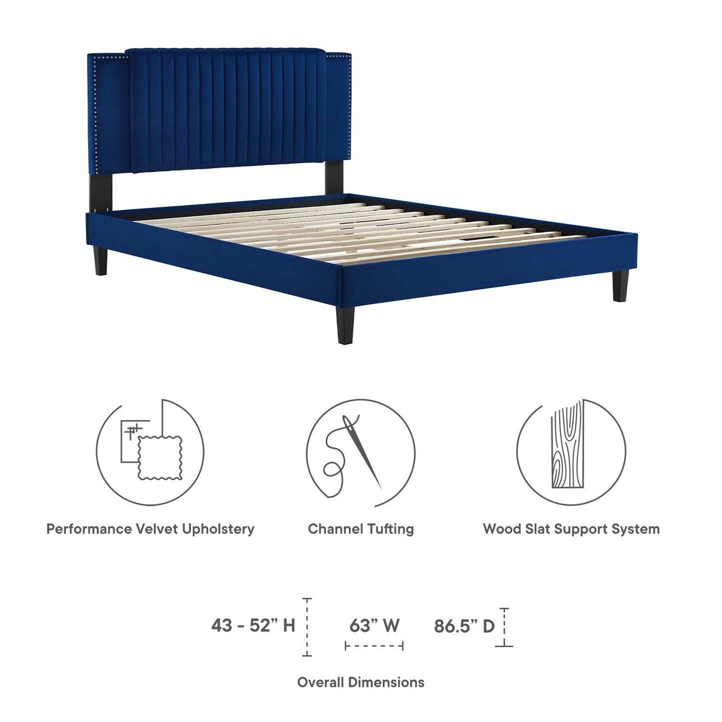 Zahra Channel Tufted Performance Velvet Full Platform Bed by Modway