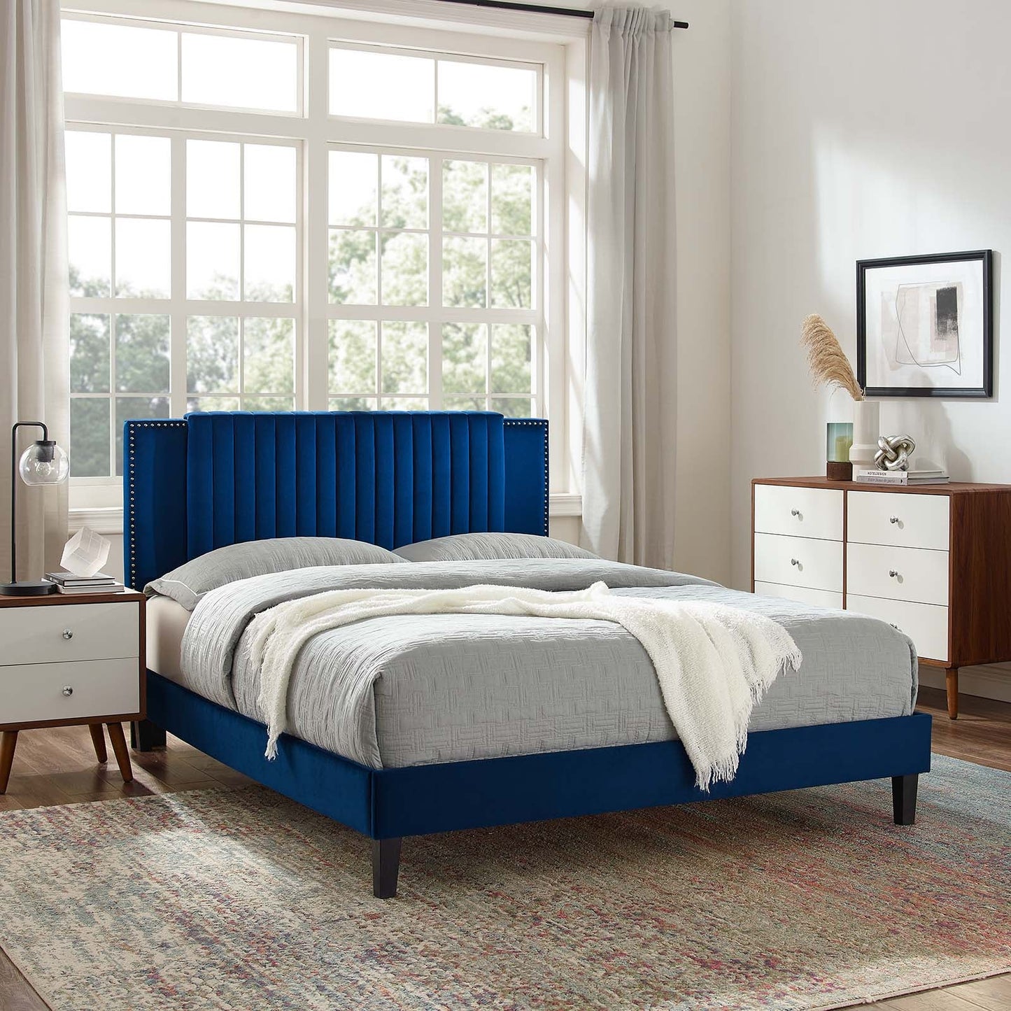 Zahra Channel Tufted Performance Velvet Full Platform Bed by Modway
