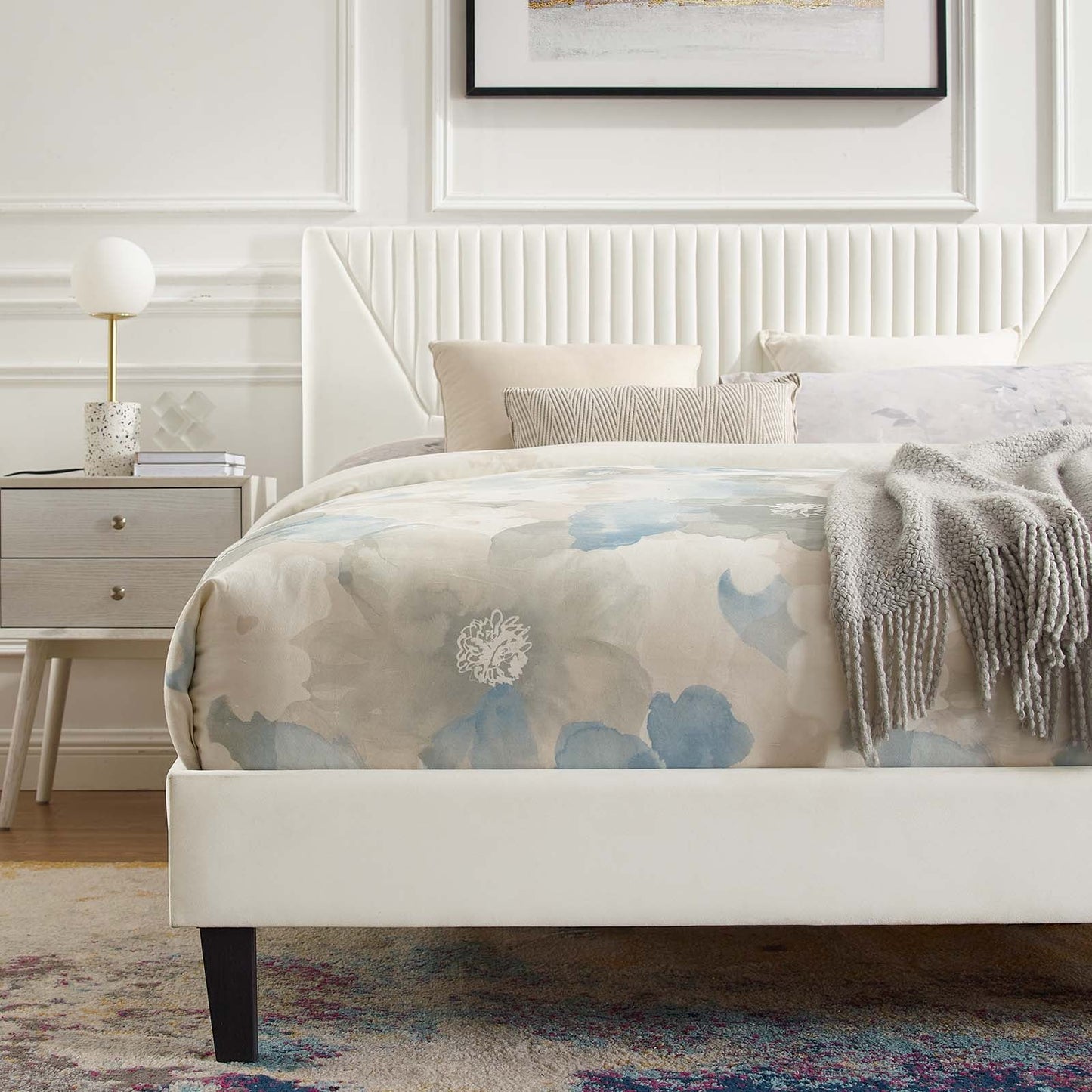 Yasmine Channel Tufted Performance Velvet Full Platform Bed by Modway