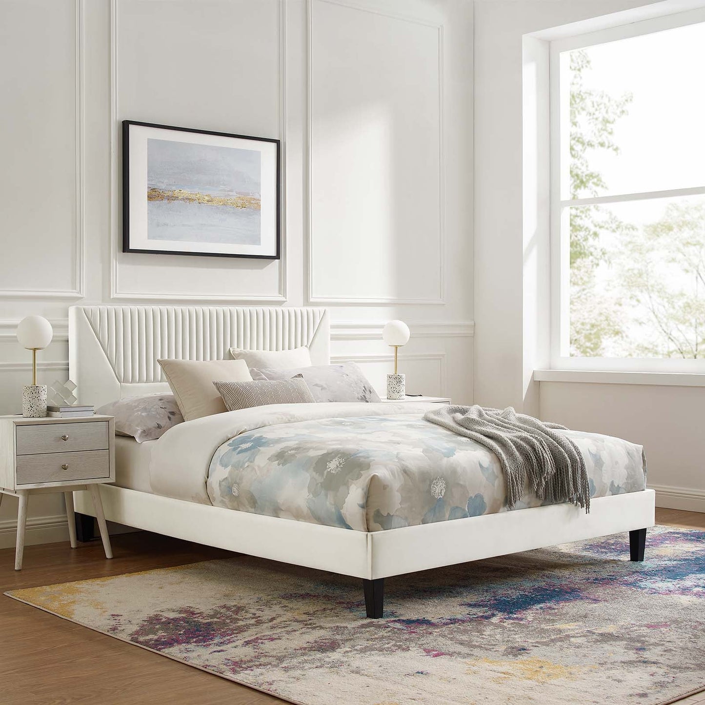 Yasmine Channel Tufted Performance Velvet Full Platform Bed by Modway