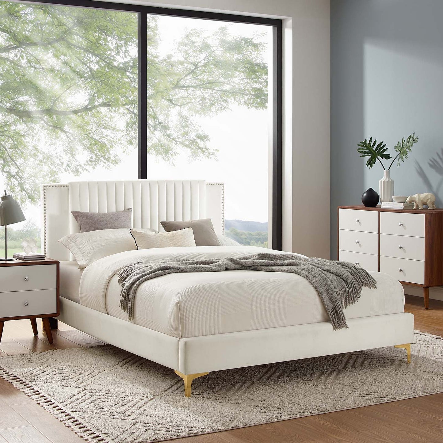 Zahra Channel Tufted Performance Velvet King Platform Bed by Modway
