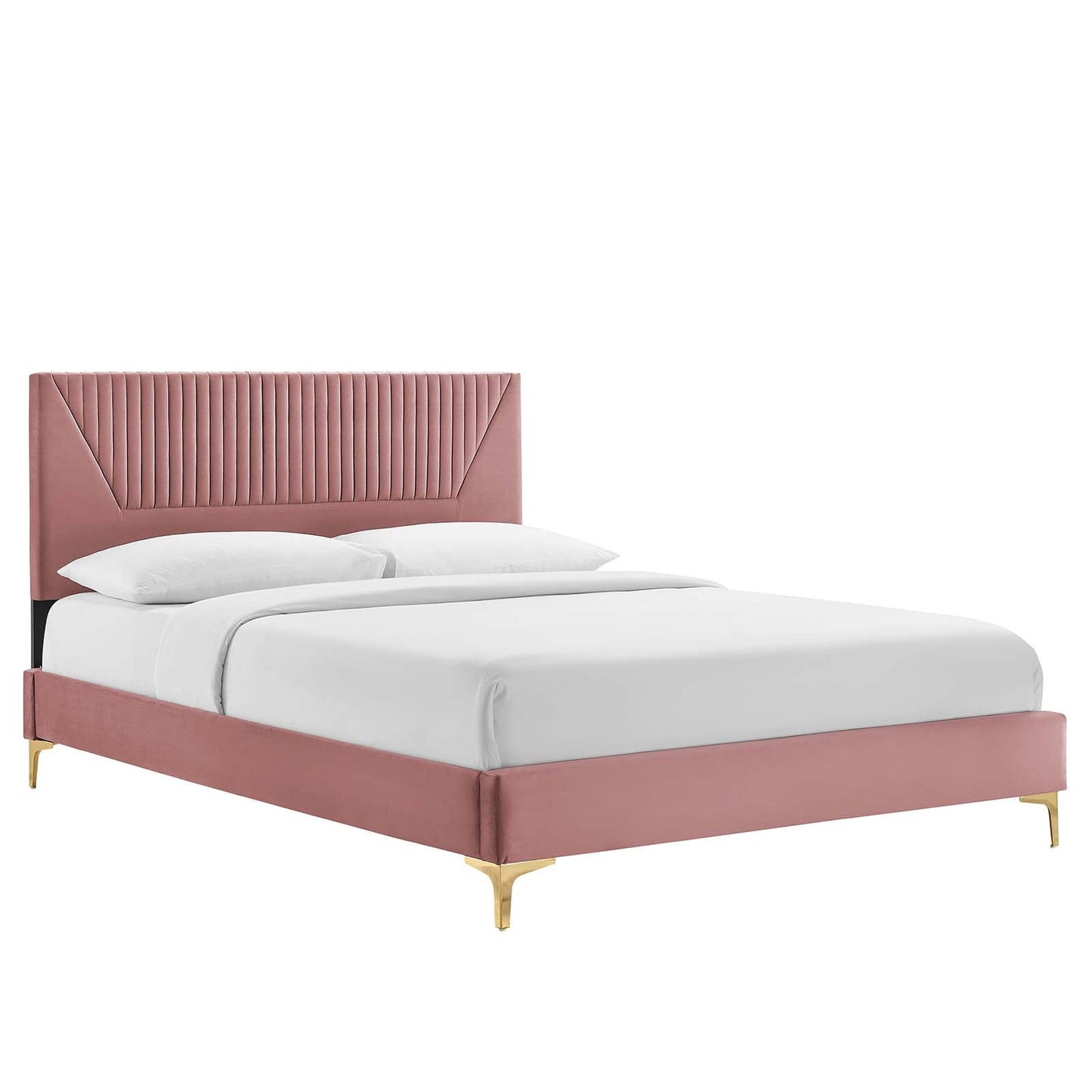 Yasmine Channel Tufted Performance Velvet King Platform Bed by Modway