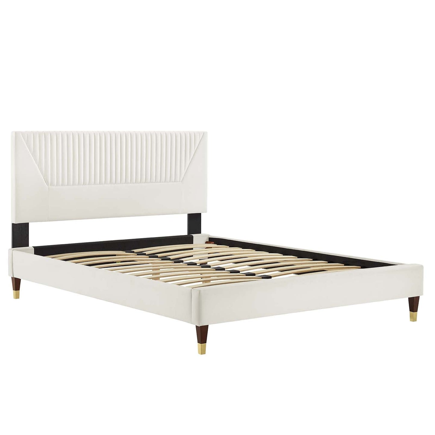 Yasmine Channel Tufted Performance Velvet King Platform Bed by Modway