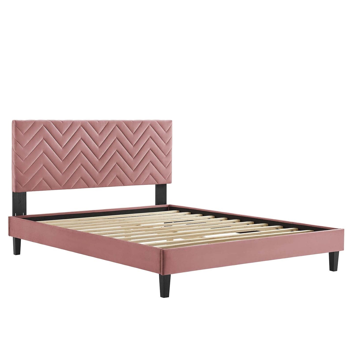 Leah Chevron Tufted Performance Velvet King Platform Bed by Modway