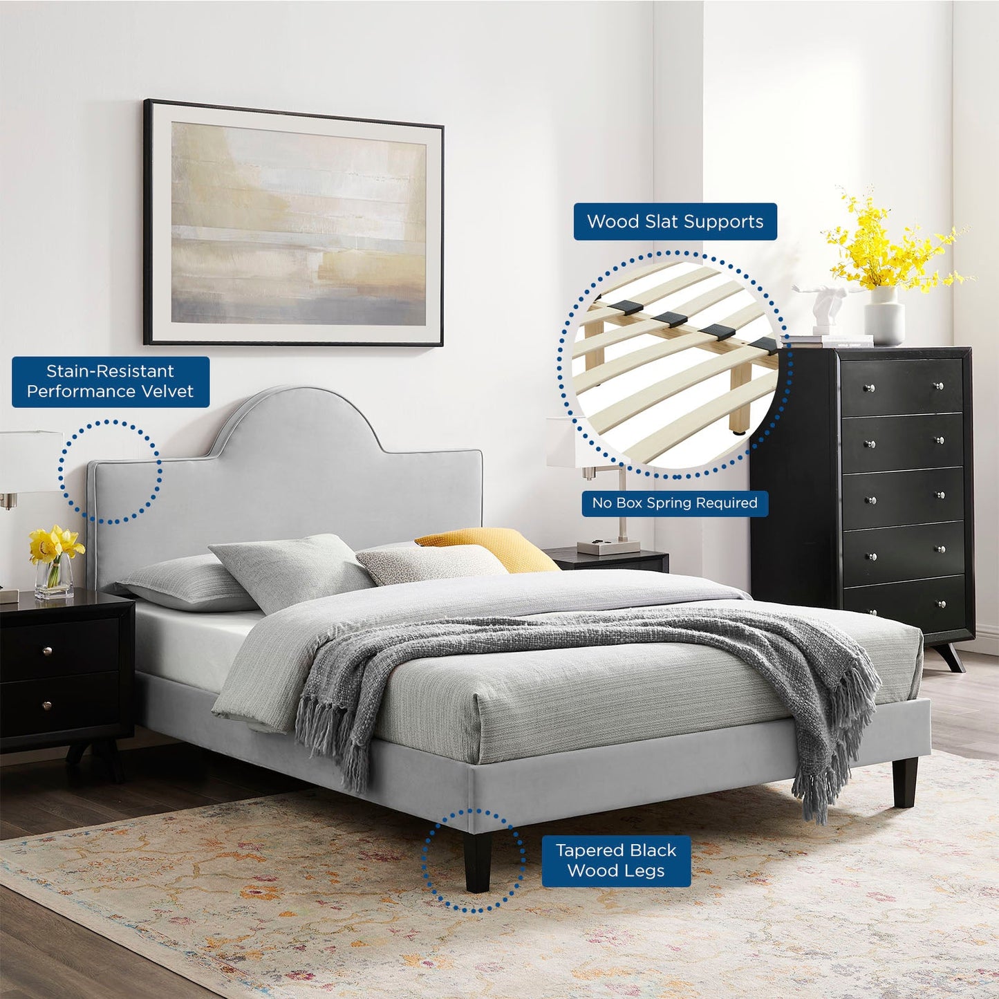 Soleil Performance Velvet Full Bed by Modway