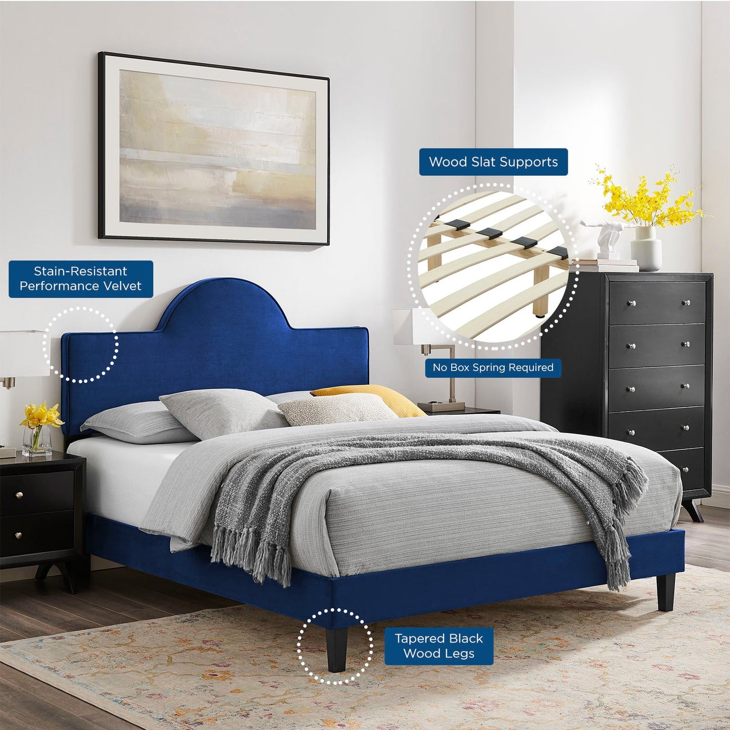 Soleil Performance Velvet Full Bed by Modway