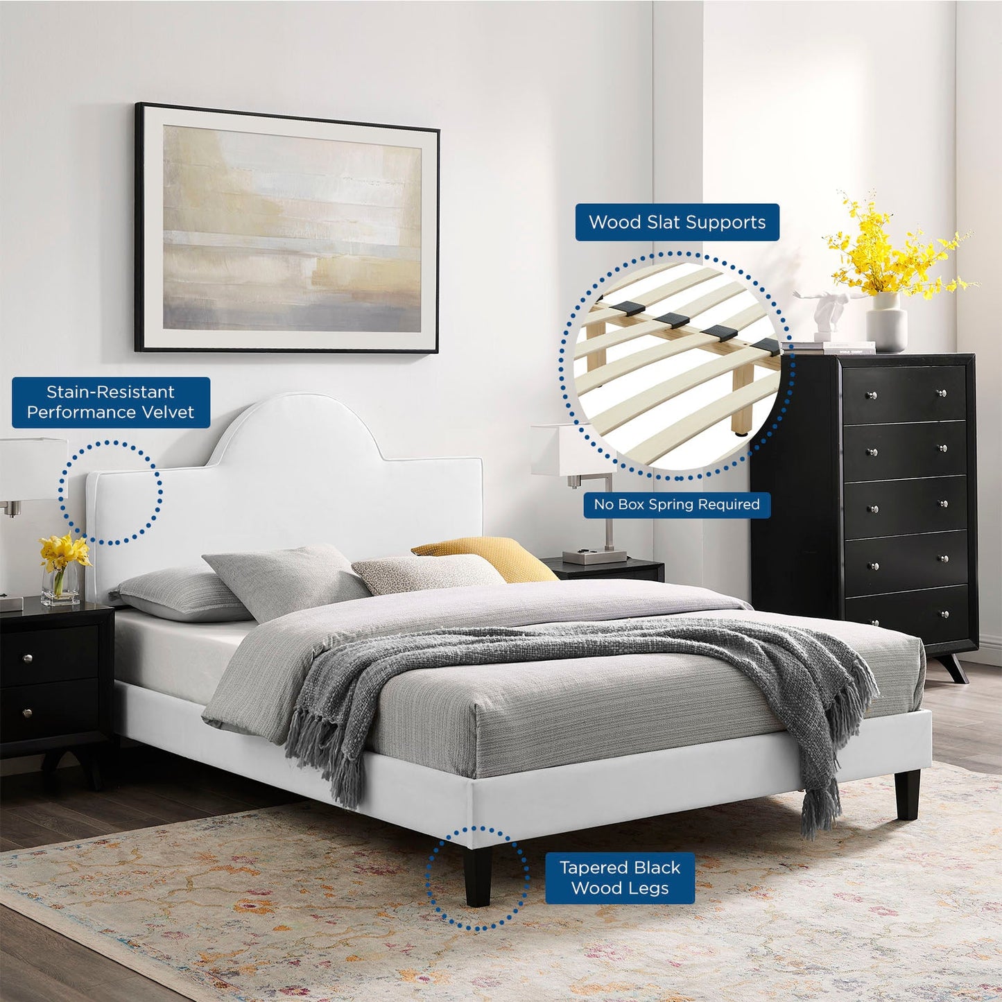Soleil Performance Velvet King Bed by Modway