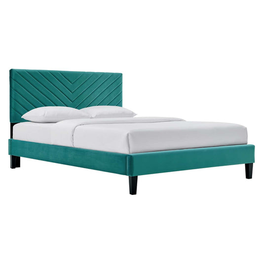 Roxanne Performance Velvet Full Platform Bed by Modway