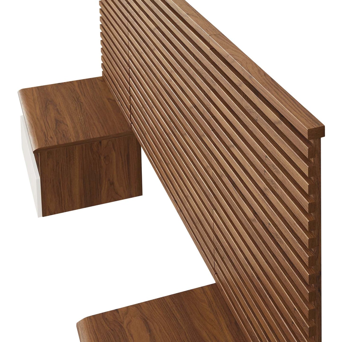 Render Wall Mount Twin Headboard and Modern Nightstands by Modway
