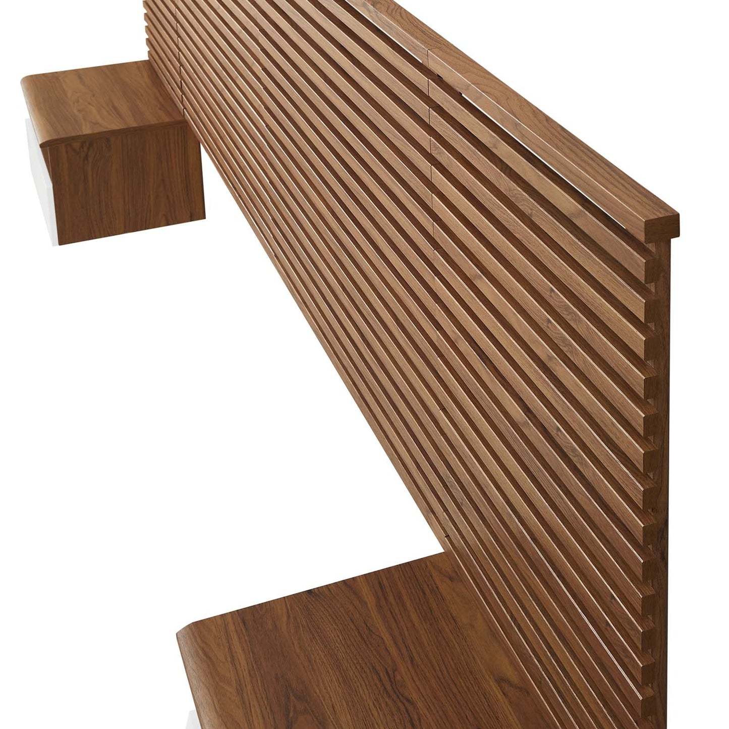 Render Wall Mount King Headboard and Modern Nightstands by Modway