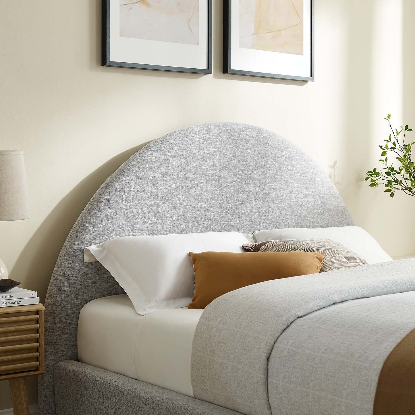 Resort Upholstered Fabric Arched Round Full Platform Bed by Modway