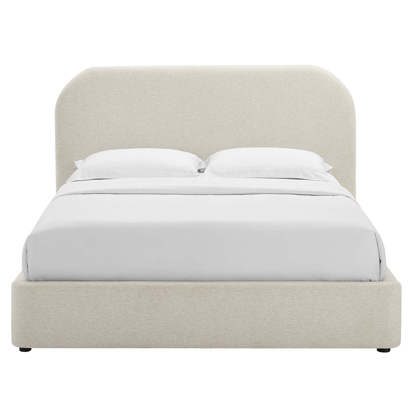 Keynote Upholstered Fabric Curved Queen Platform Bed by Modway