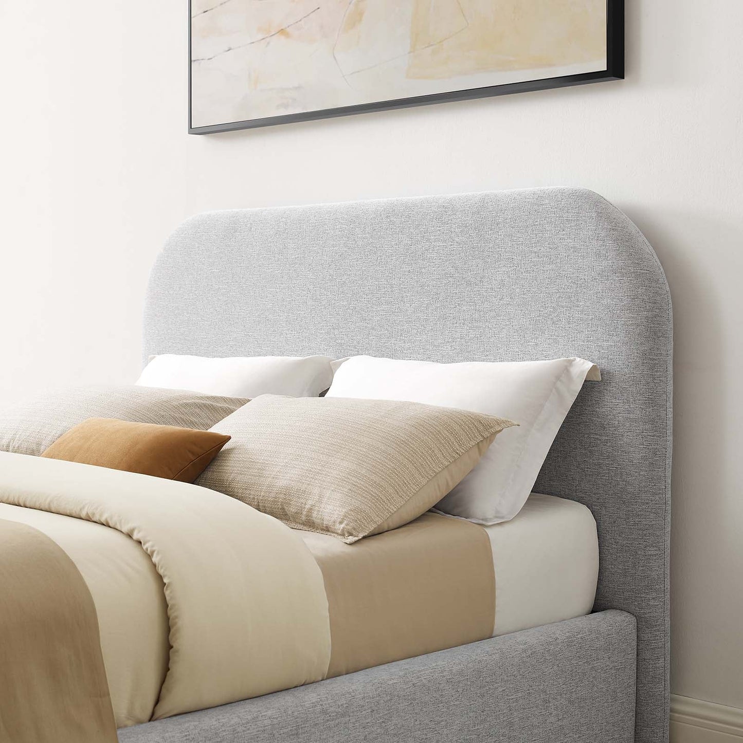 Keynote Upholstered Fabric Curved King Platform Bed by Modway