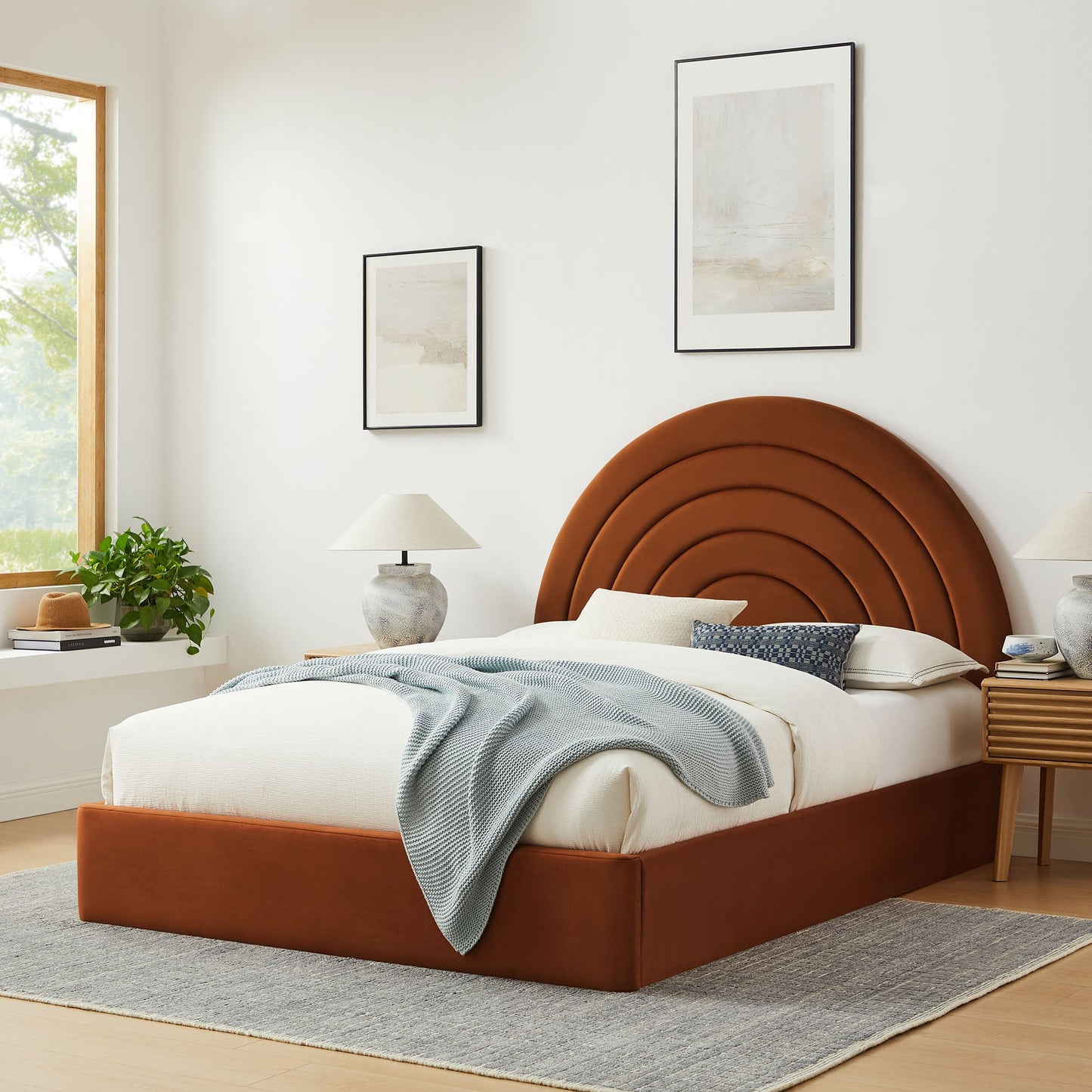 Solana Arched Performance Velvet Full Platform Bed by Modway