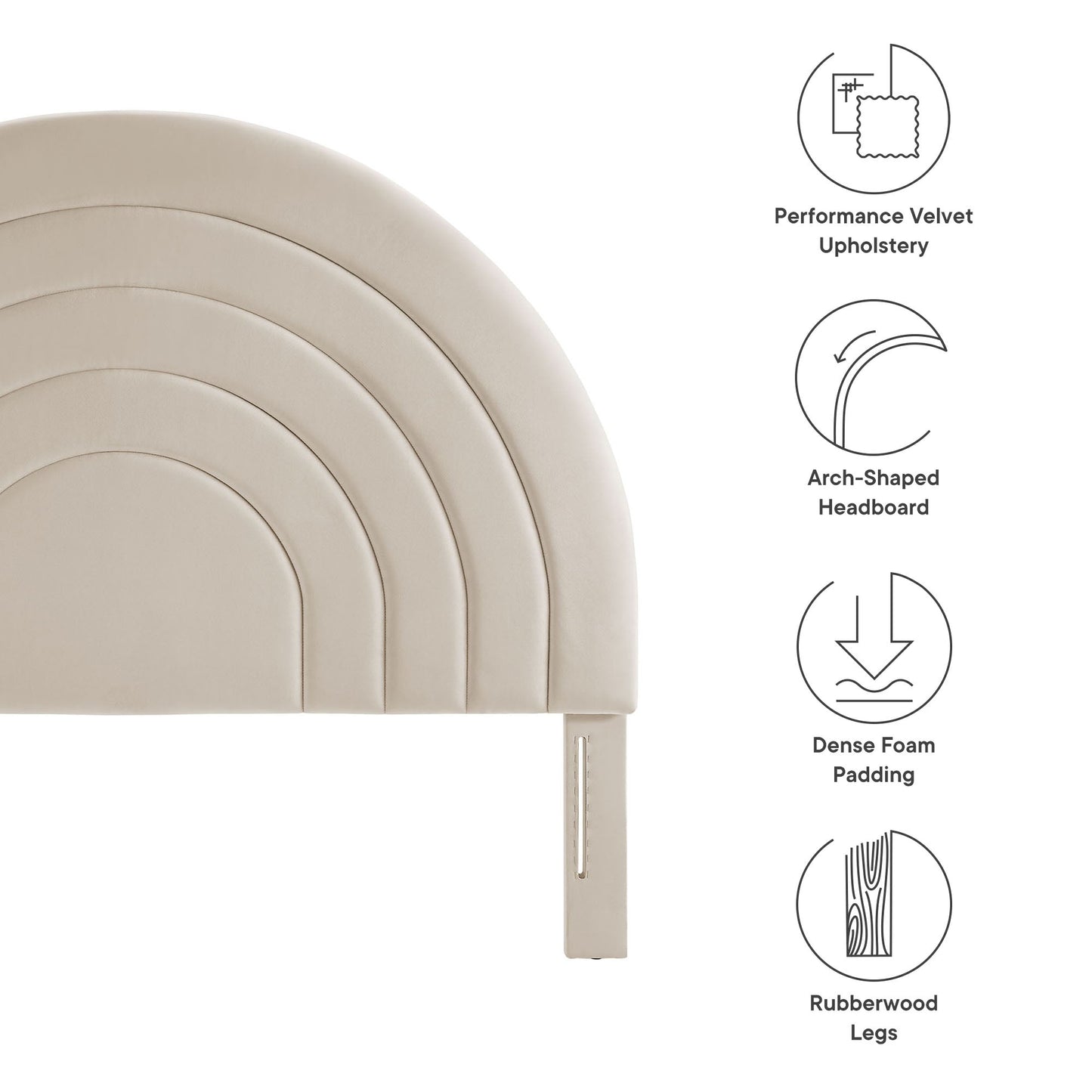 Solana Arched Performance Velvet King Headboard by Modway