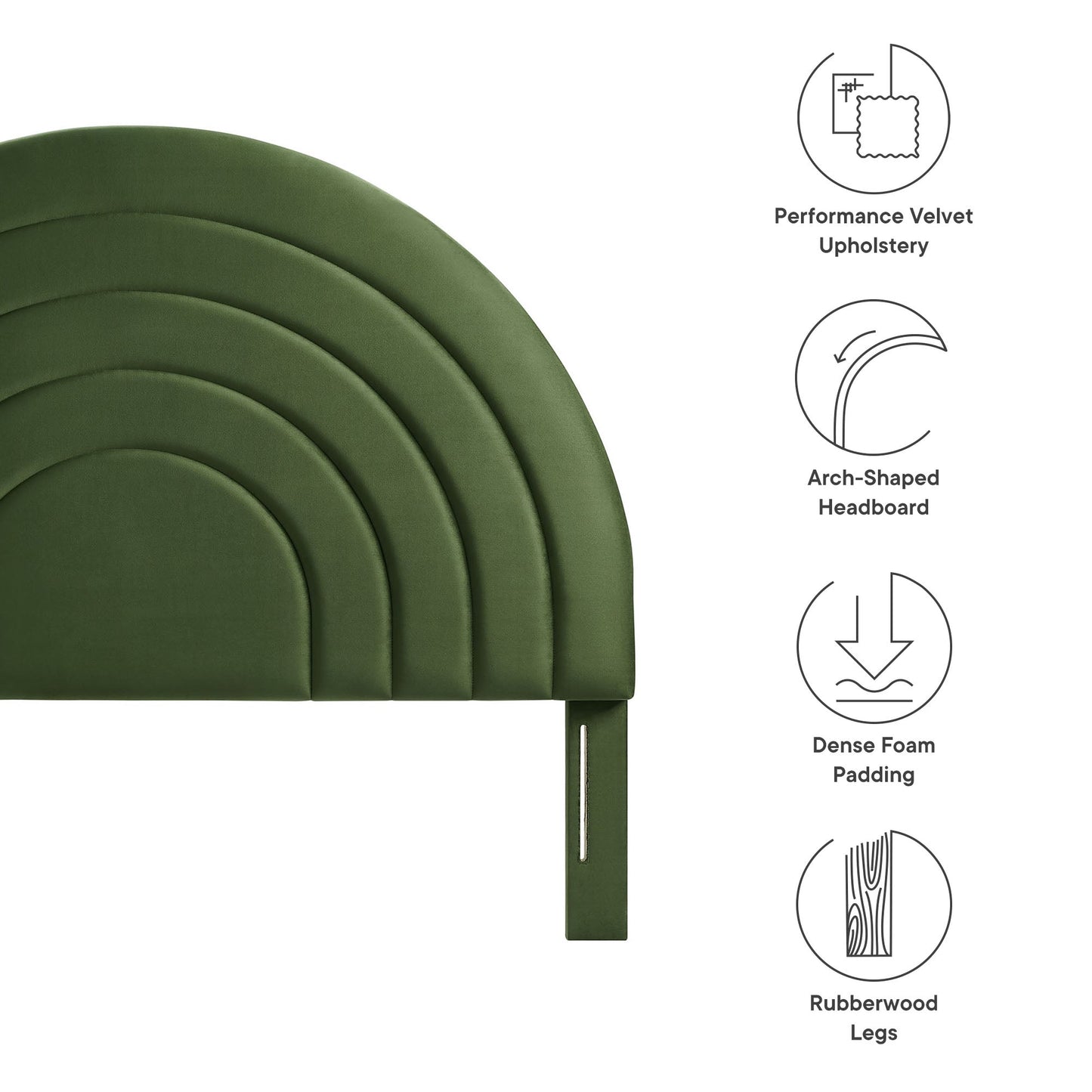 Solana Arched Performance Velvet King Headboard by Modway