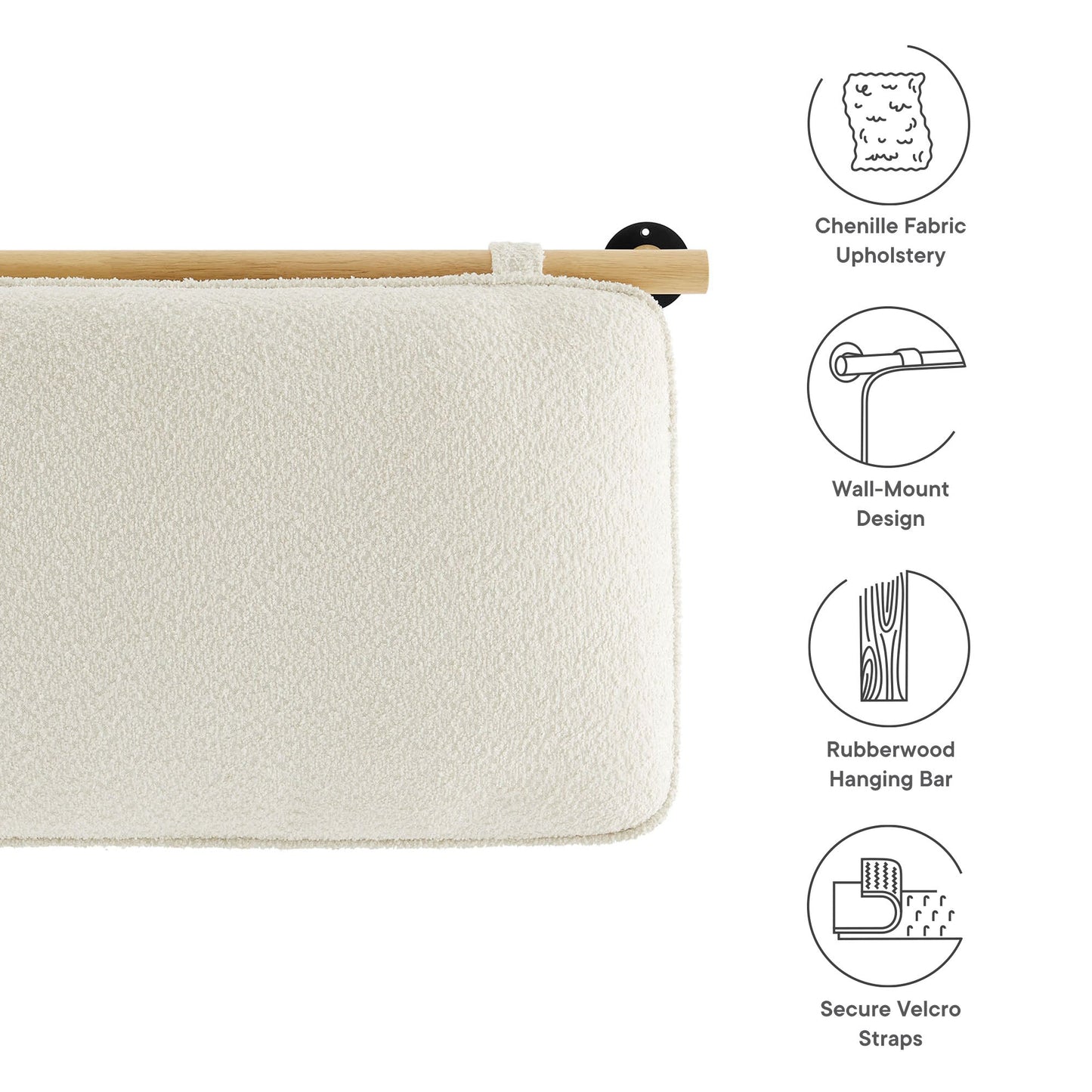 Anela Wall-Mounted Chenille Upholstered Twin Headboard by Modway
