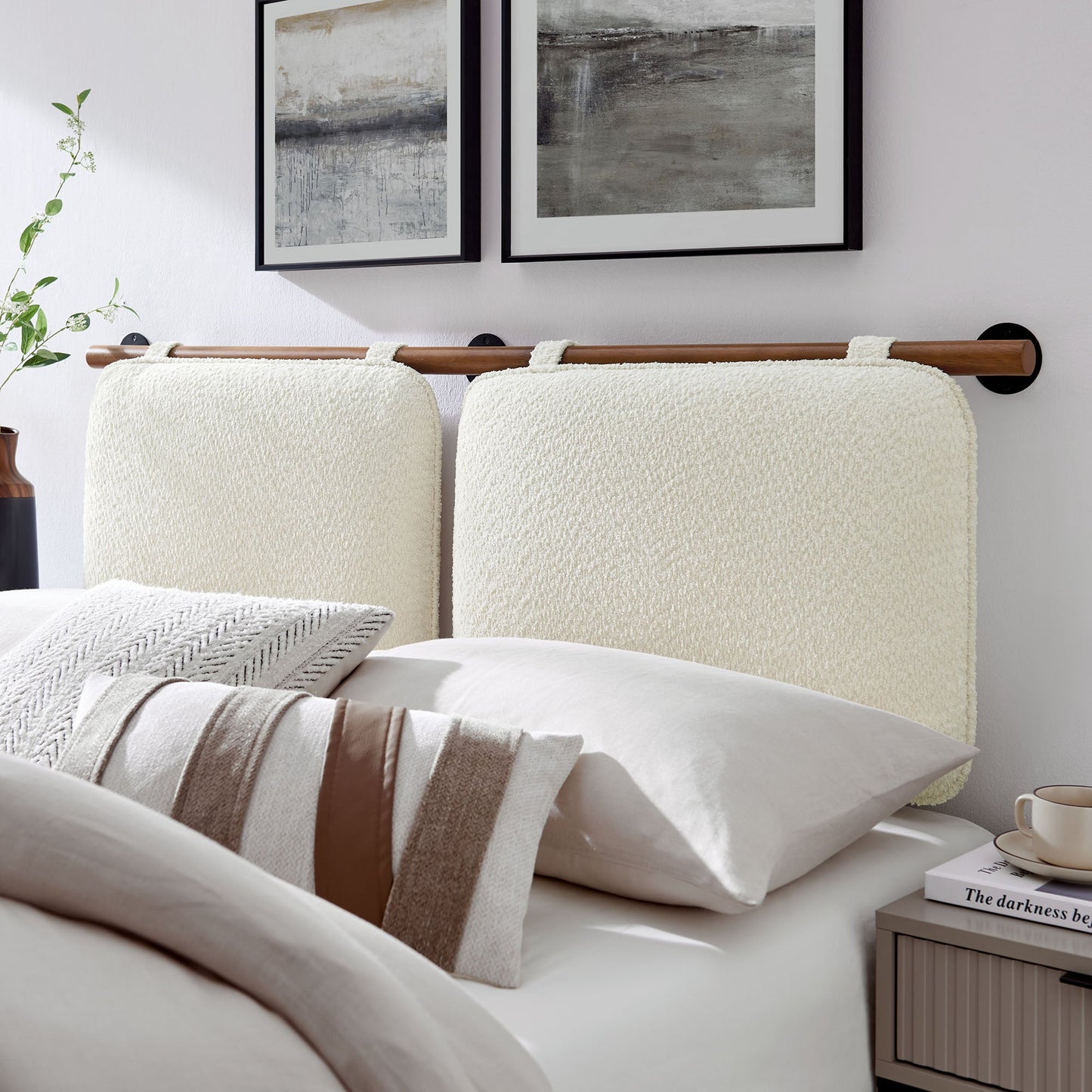 Anela Wall-Mounted Chenille Upholstered Queen Headboard by Modway