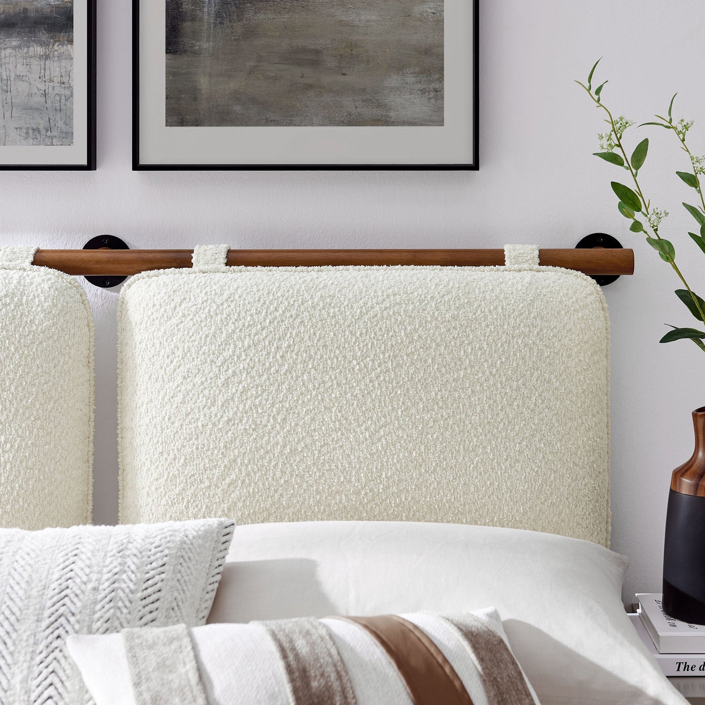 Anela Wall-Mounted Chenille Upholstered King Size Headboard by Modway