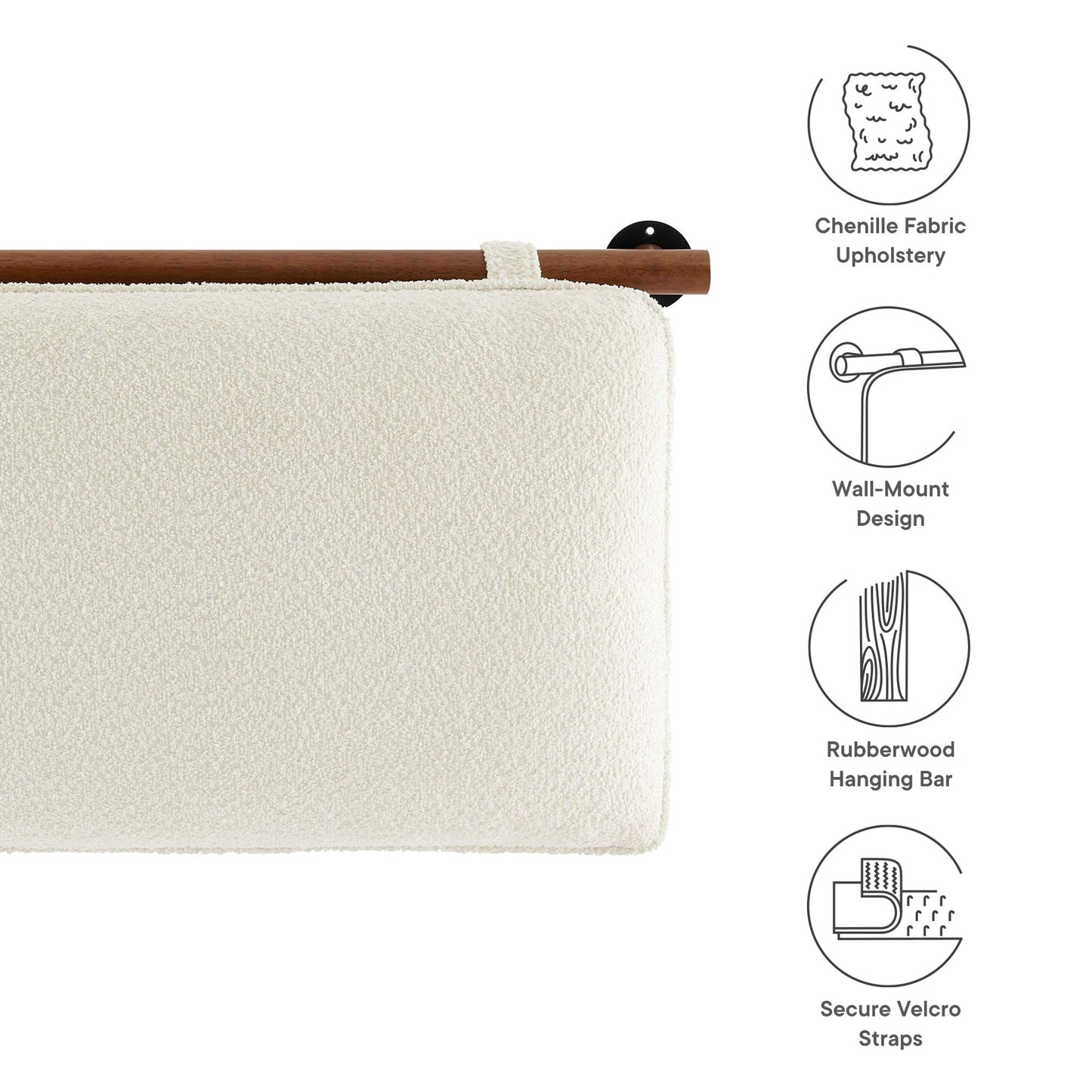 Anela Wall-Mounted Chenille Upholstered King Size Headboard by Modway