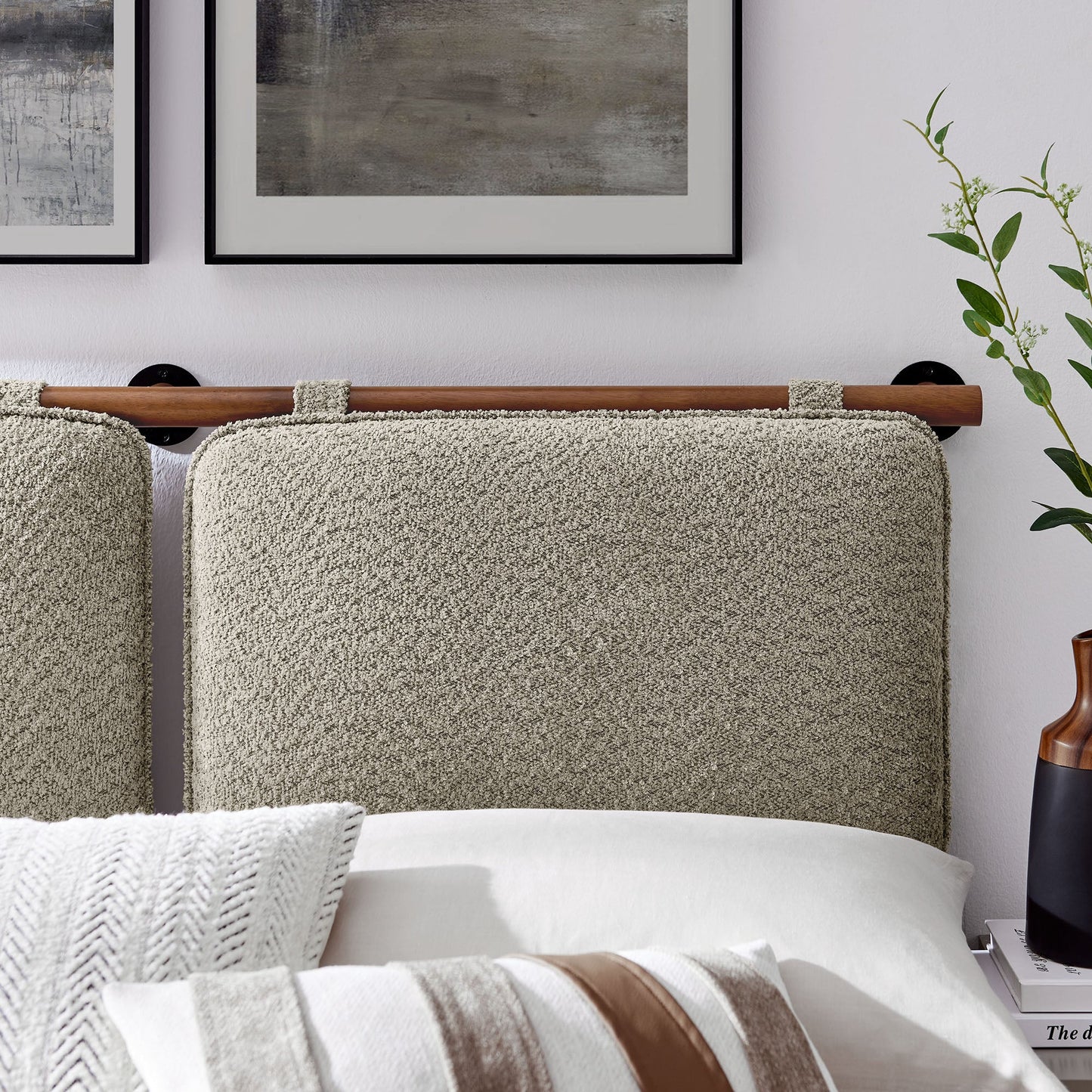 Anela Wall-Mounted Chenille Upholstered King Size Headboard by Modway