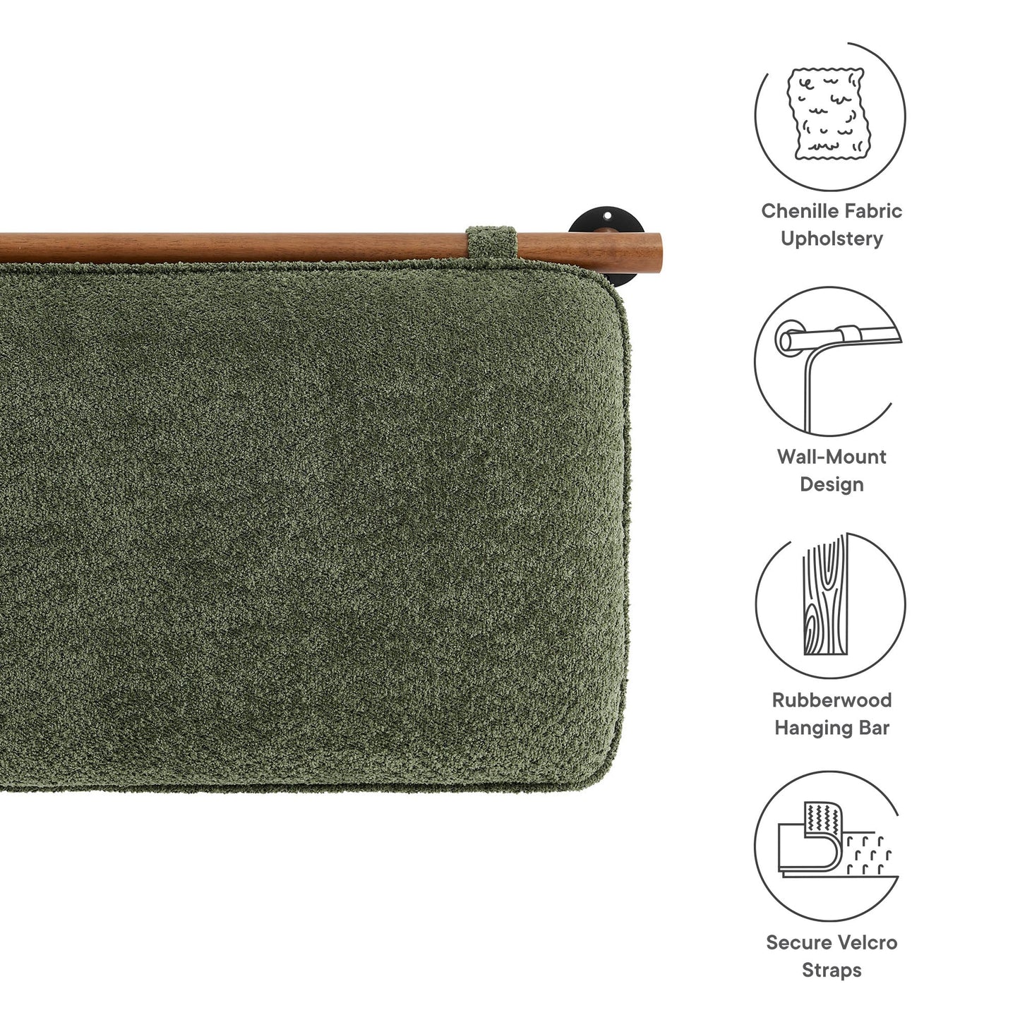 Anela Wall-Mounted Chenille Upholstered King Size Headboard by Modway