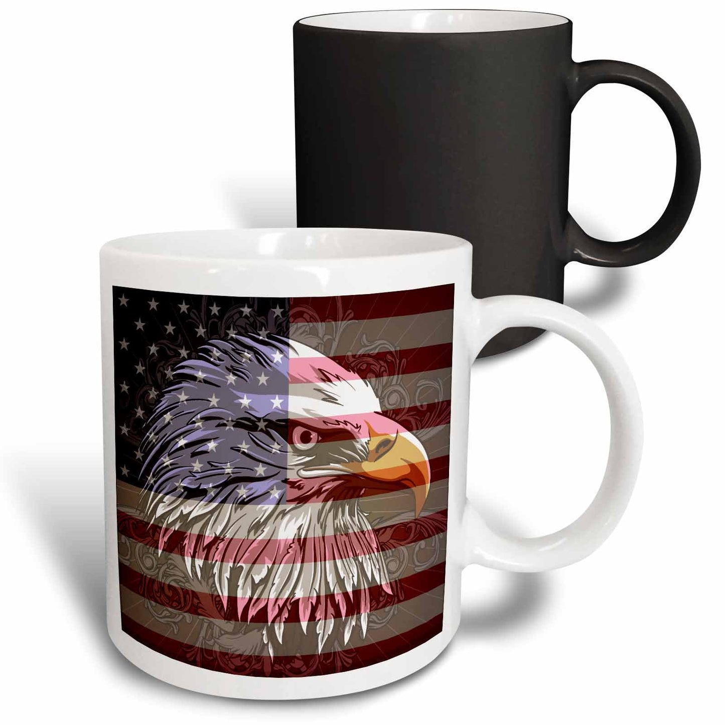 3dRose Ornate Patriotic Bald Eagle and USA American Flag Pride Great for Fourth... - Mugs (mug_116181)