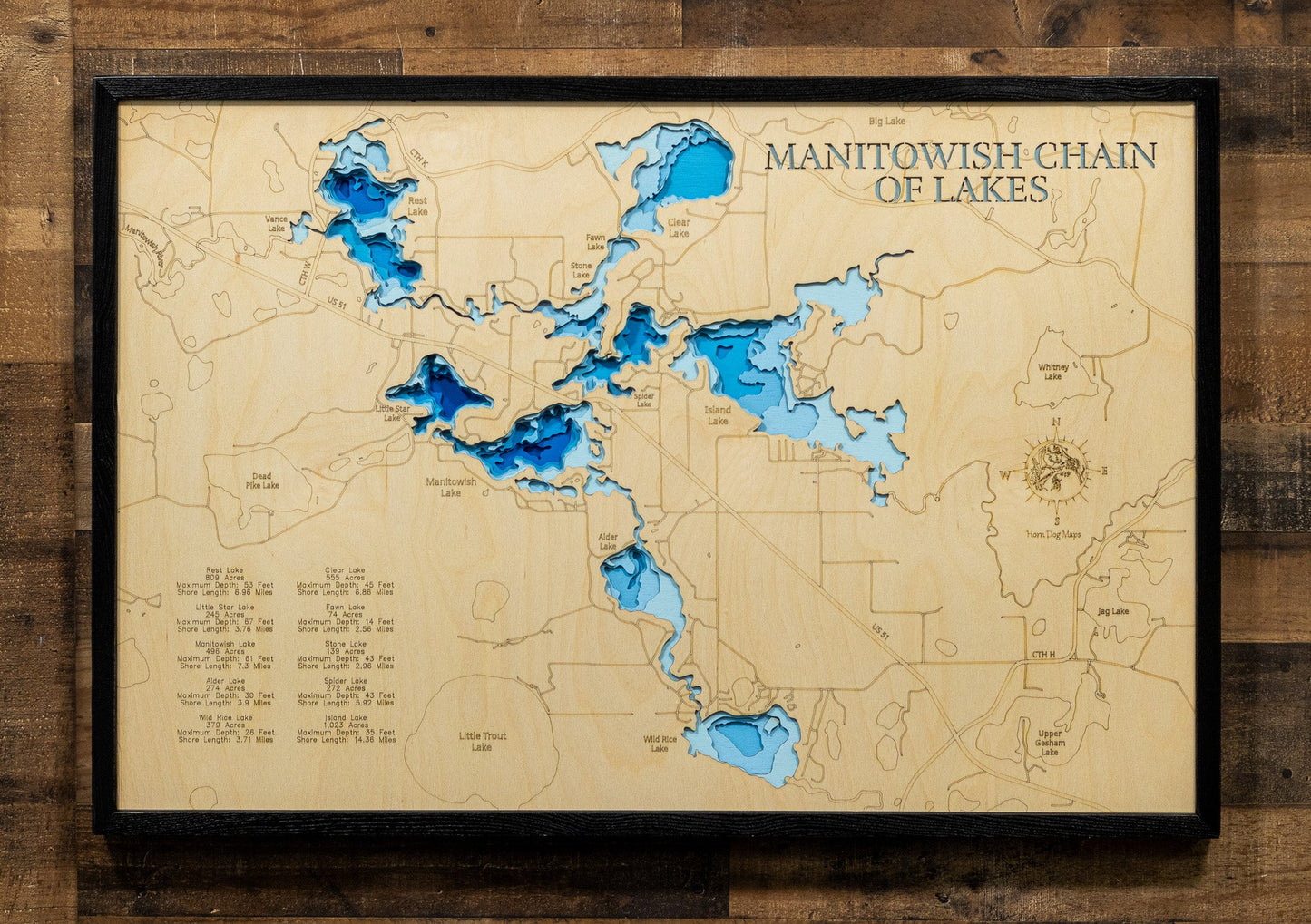 Manitowish Chain of Lakes Lake in Vilas County, Wisconsin