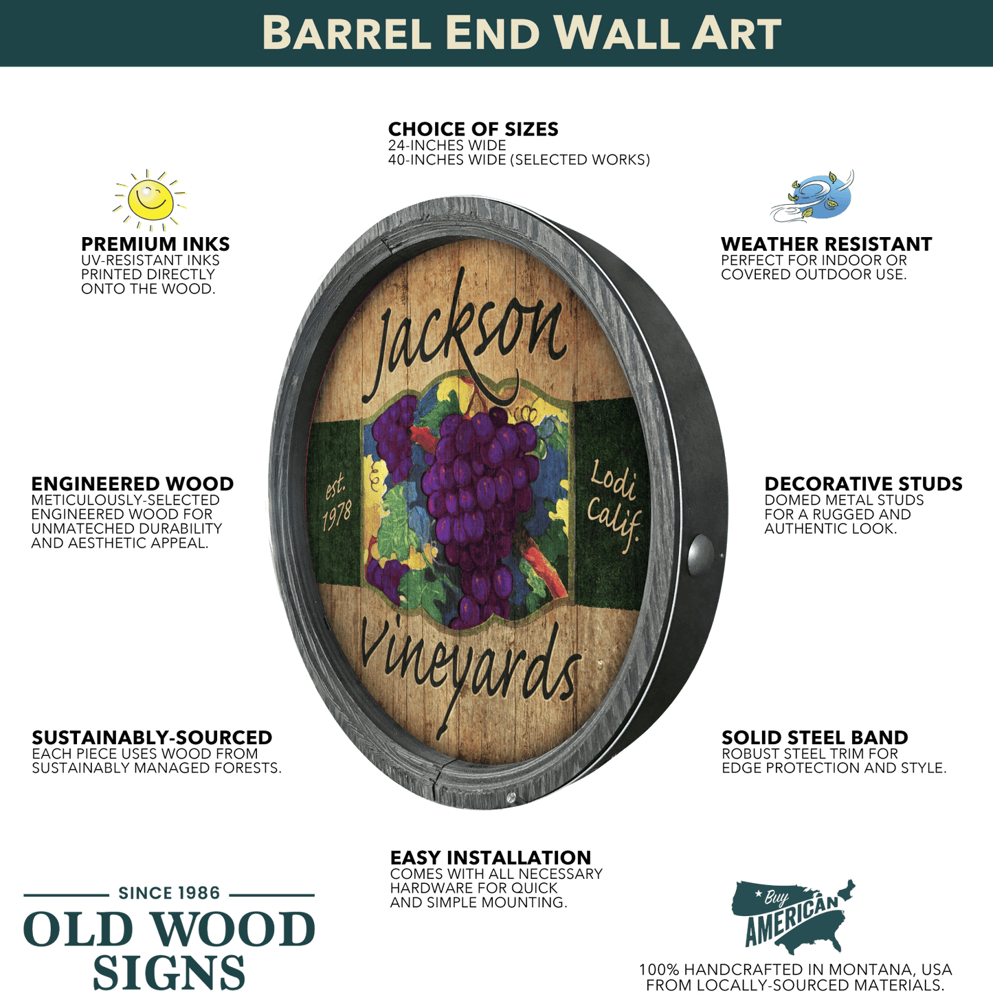 Vintage Ski Patrol Sign - Barrel End Wall Art