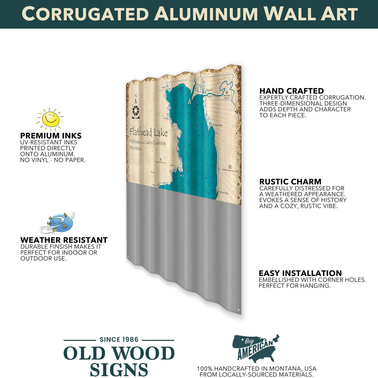 Welcome to the Lake: Blue Personalized - Corrugated Metal Wall Art