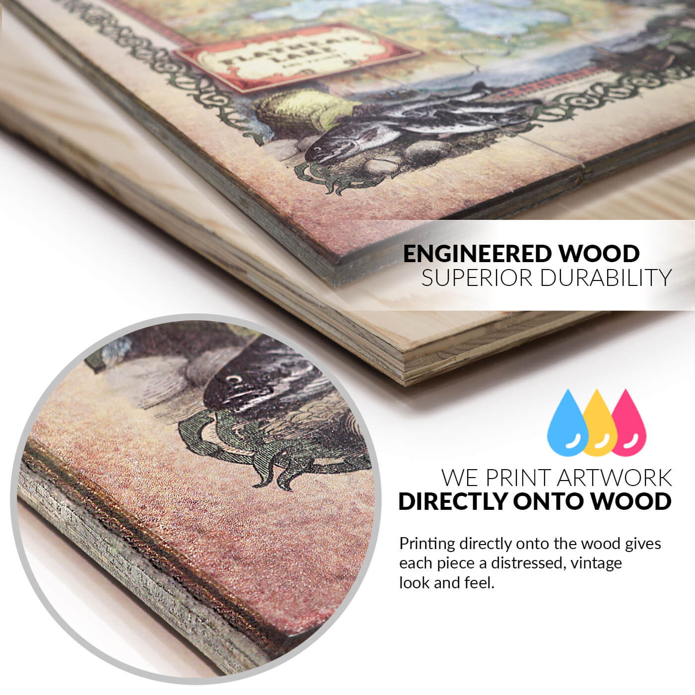 Shared Horizons (2 lines) - Wood & Metal Wall Art