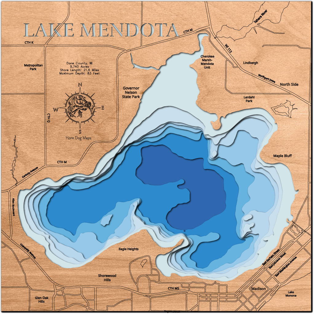 Mendota Lake in Dane County, Wisconsin
