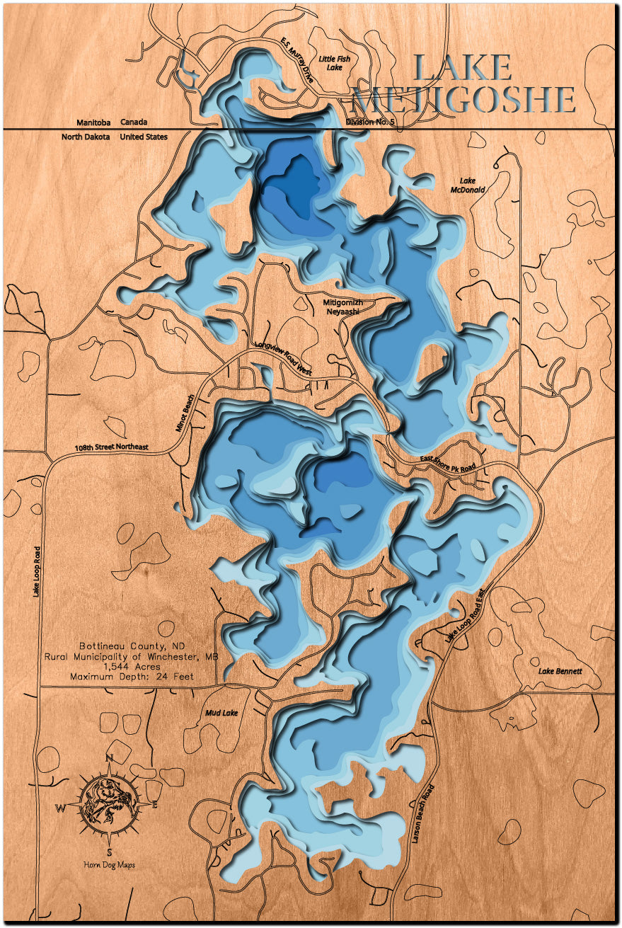 Lake Metigoshe in Bottineau County, ND, Rural Municipality of Winchester, Manitoba