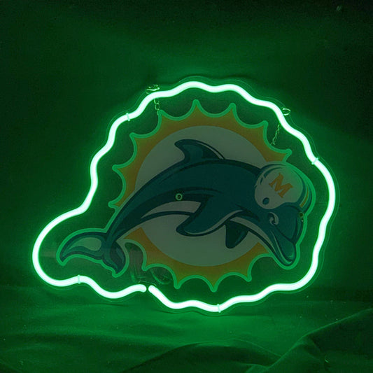 Miami Dolphins Football Logo Neon Light Sign
