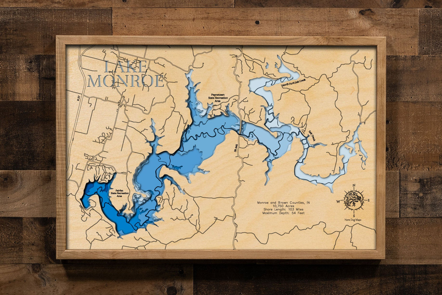 Lake Monroe in Monroe and Brown County, Indiana