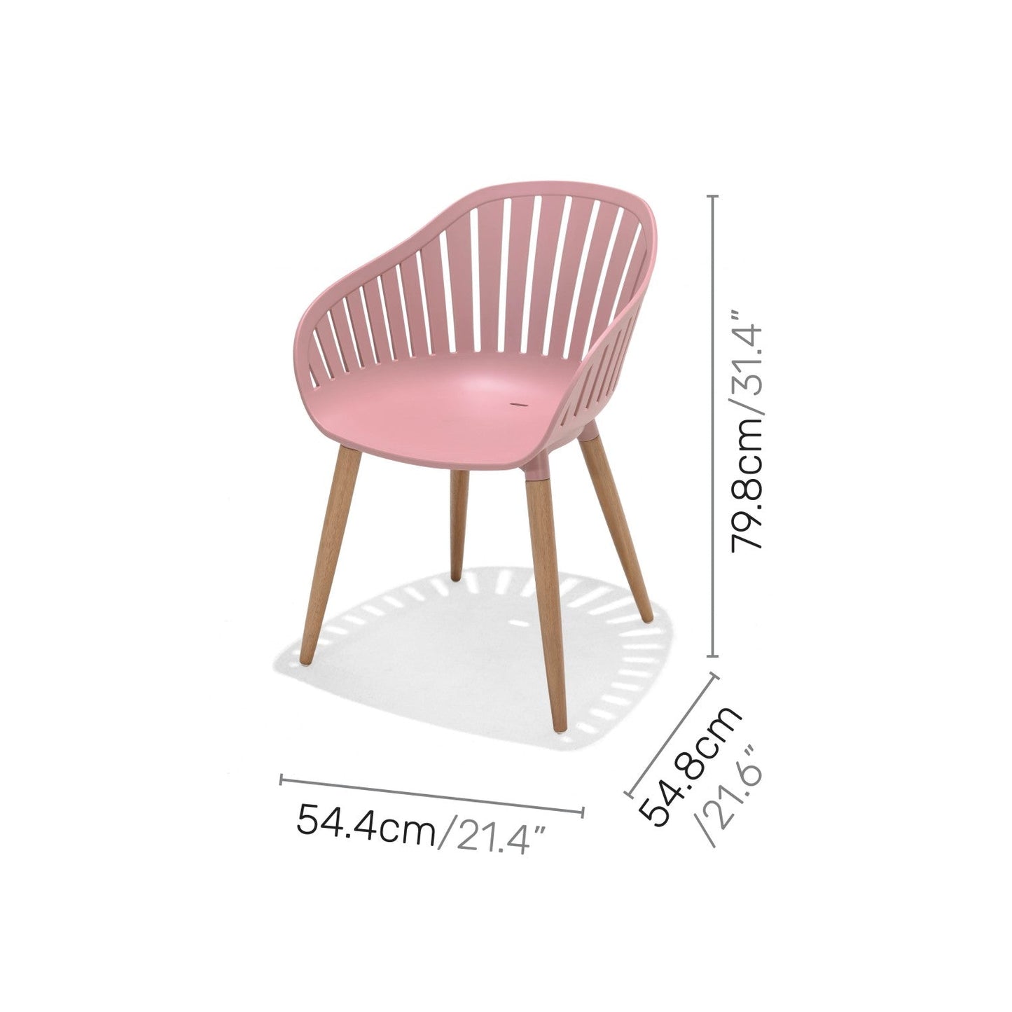 Nassau Carver Armchair in Peony Pink Social Plastic® - 2pc