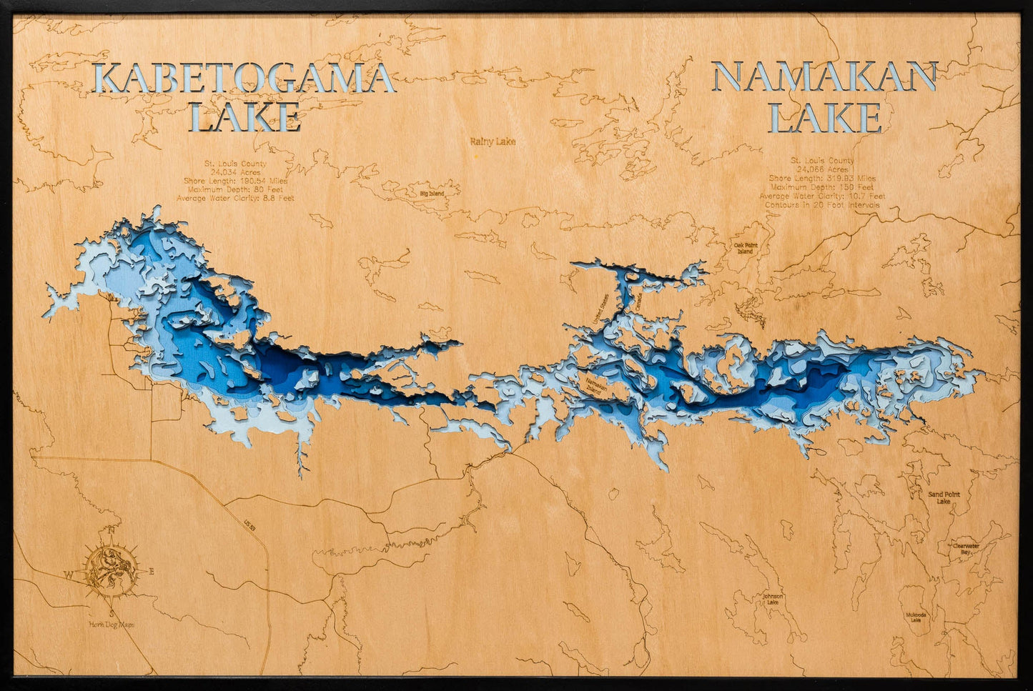 Namakan and Kabetogama Lake in St Louis County, Minnesota