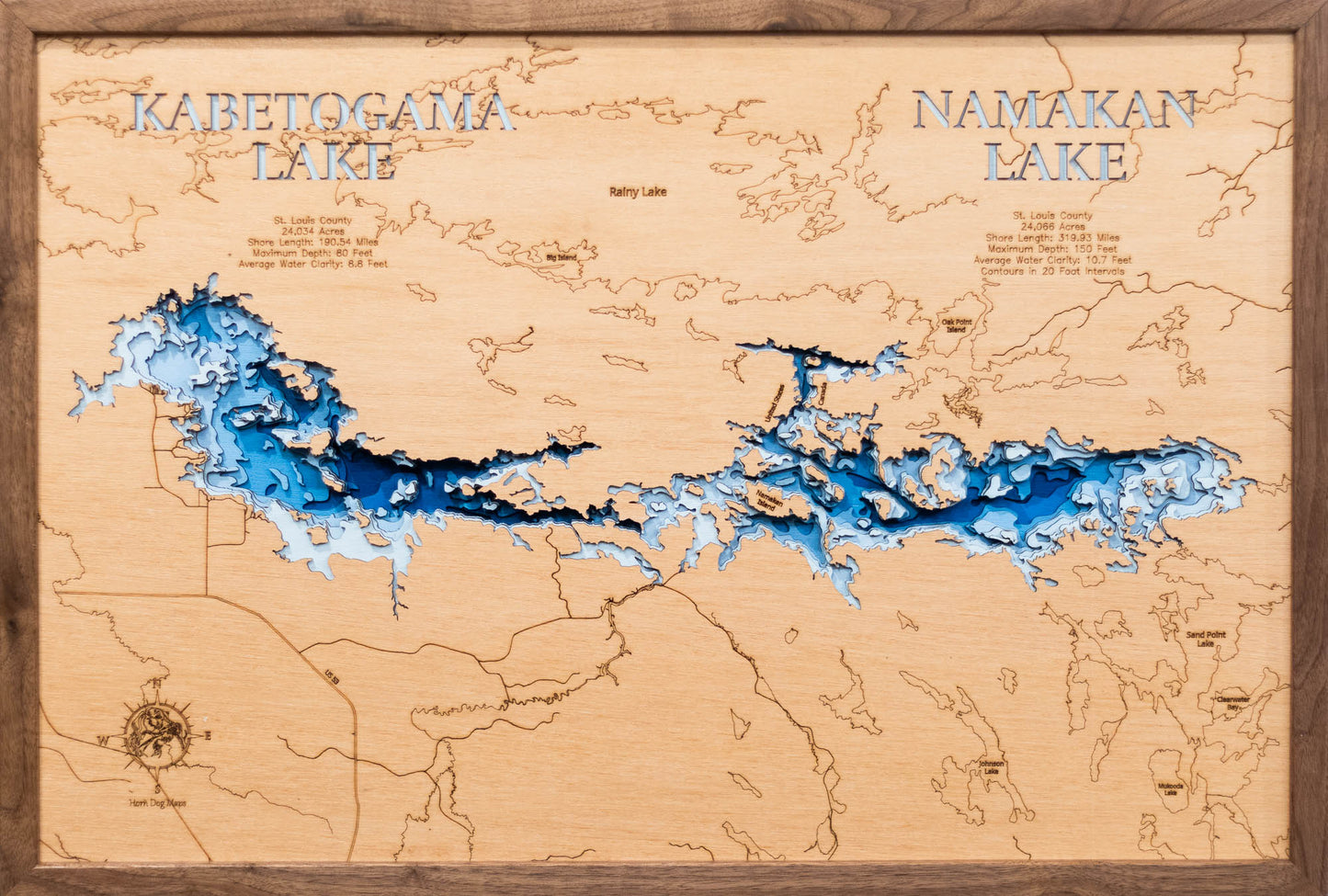 Namakan and Kabetogama Lake in St Louis County, Minnesota