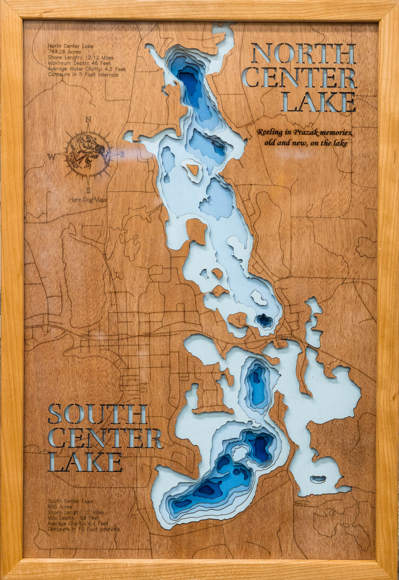 North and South Center Lake in County, Minnesota