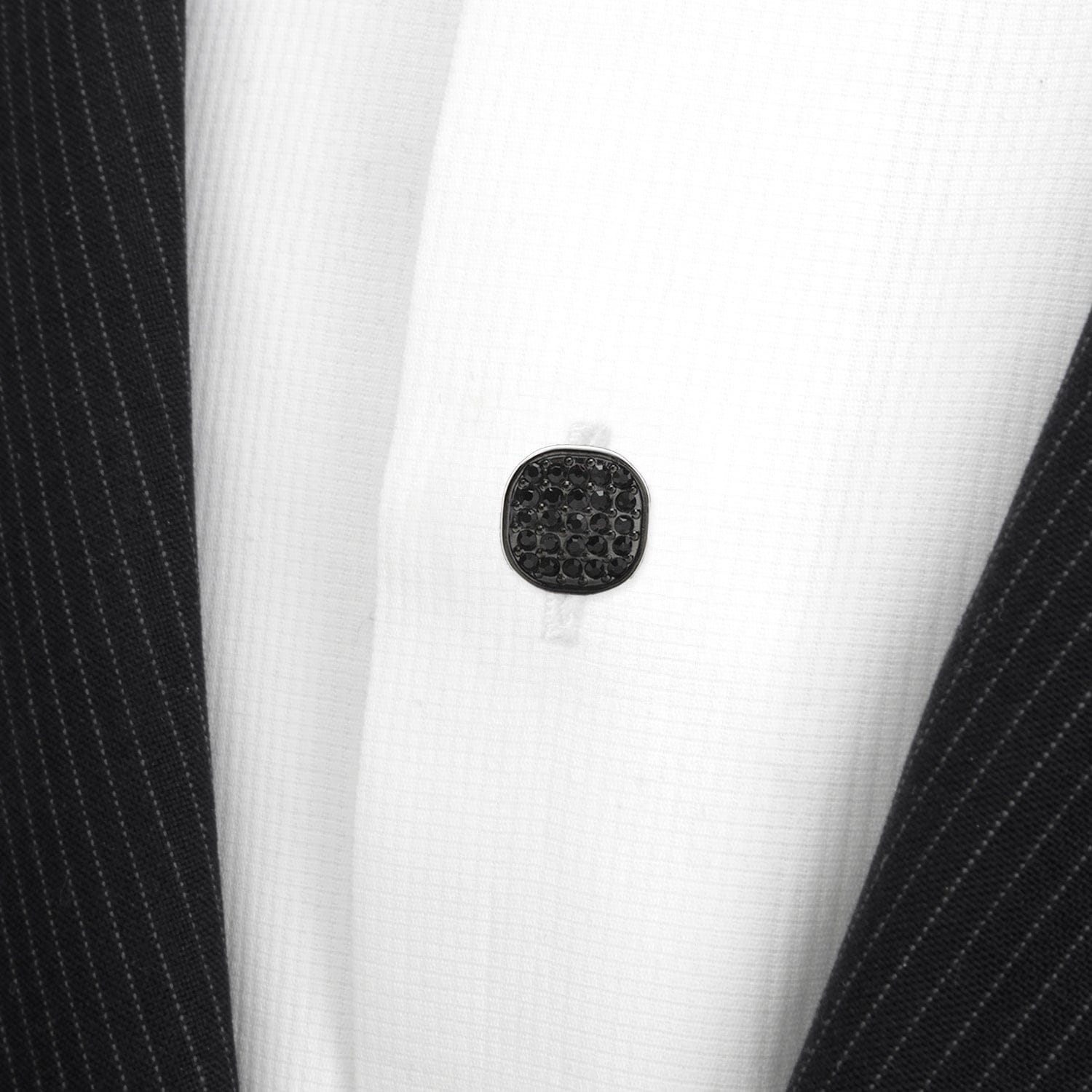 Black Stainless Steel Black Pave Crystal 5-Studs