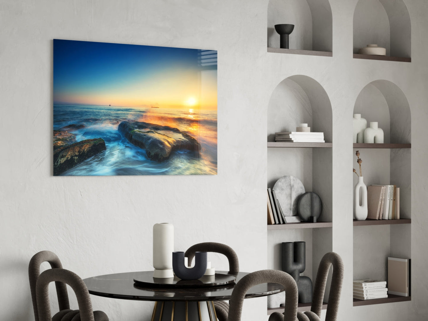 Sea View Glass Wall Art