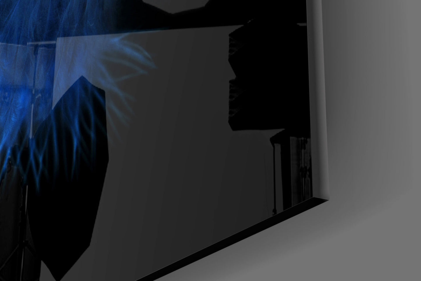 Blue Feather Glass Wall Art
