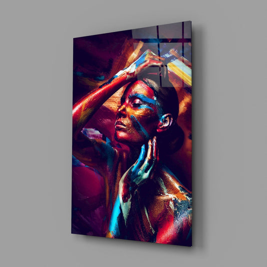 Female Portrait 3 Glass Wall Arts