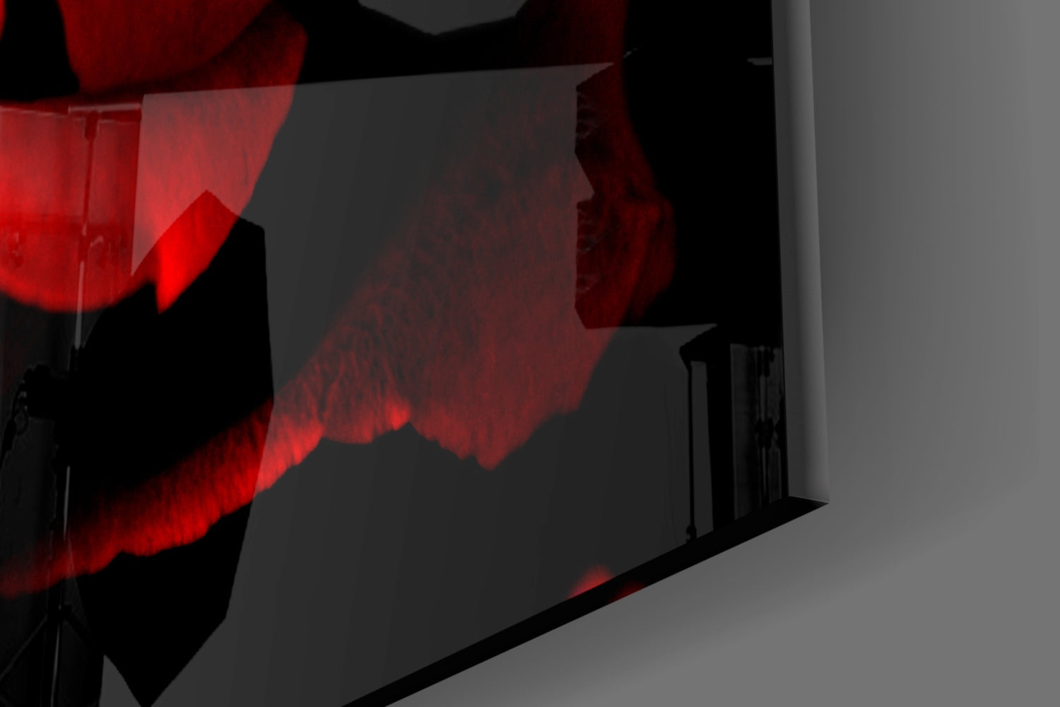 Red Rose Glass Wall Art